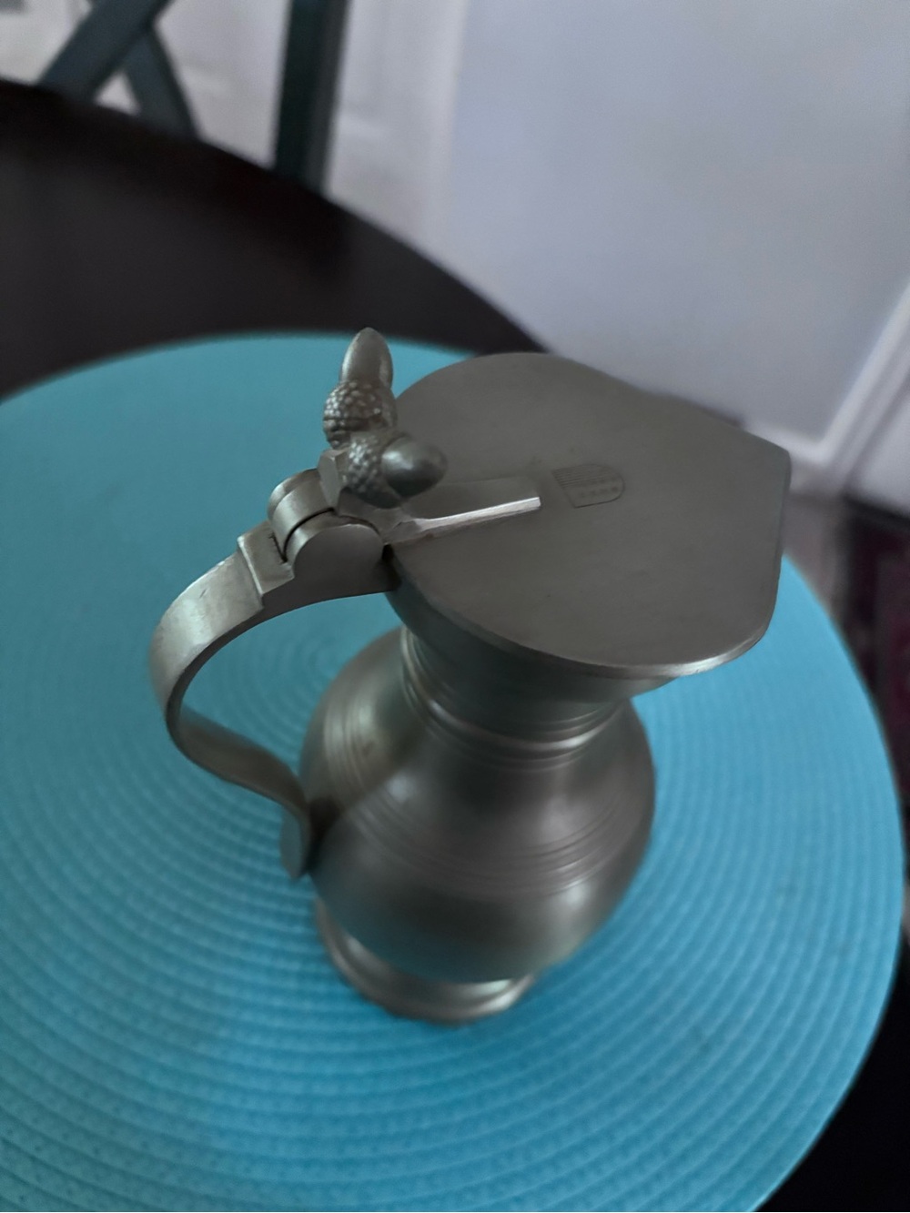 Pewter Lidded Beer Stein. Original Scheeizer Zinn - Picture 3 of 4